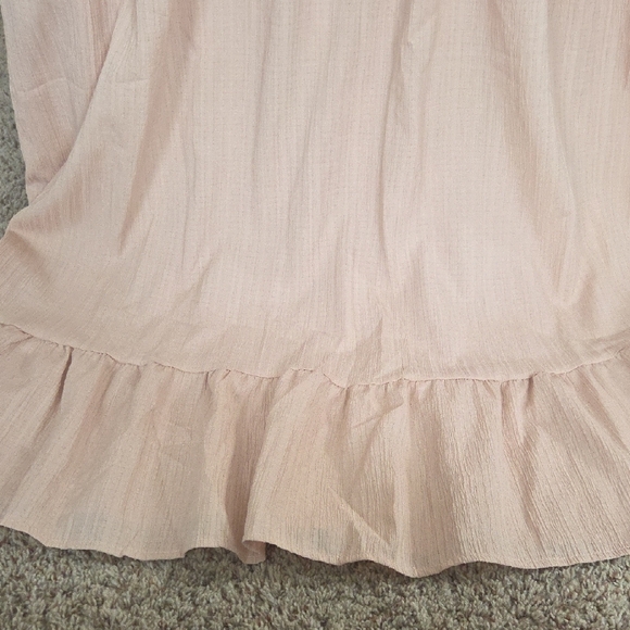 Peach V-Neck Ruffle Dress - Picture 6 of 6